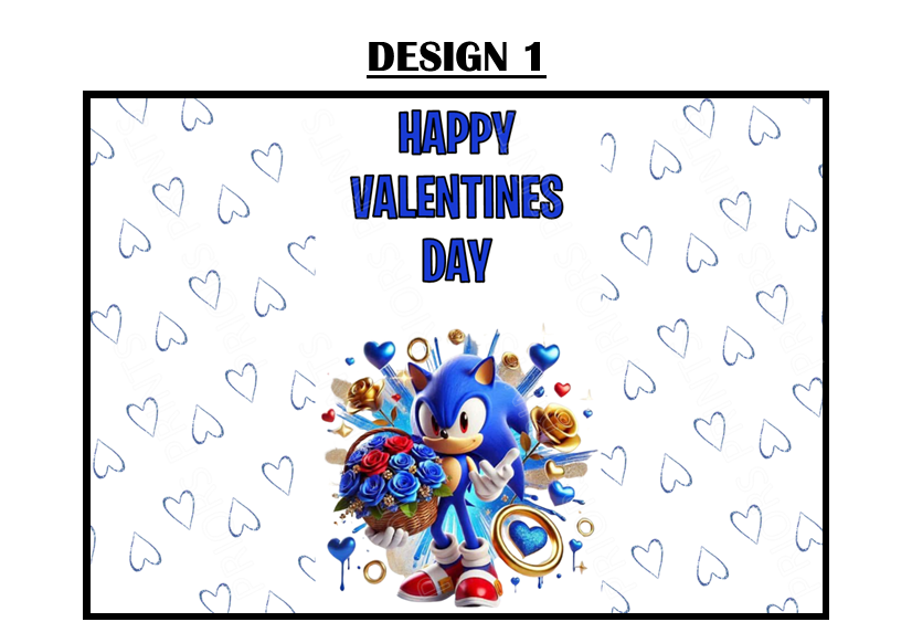 Sonic Valentines Chocolate Bar Wrappers