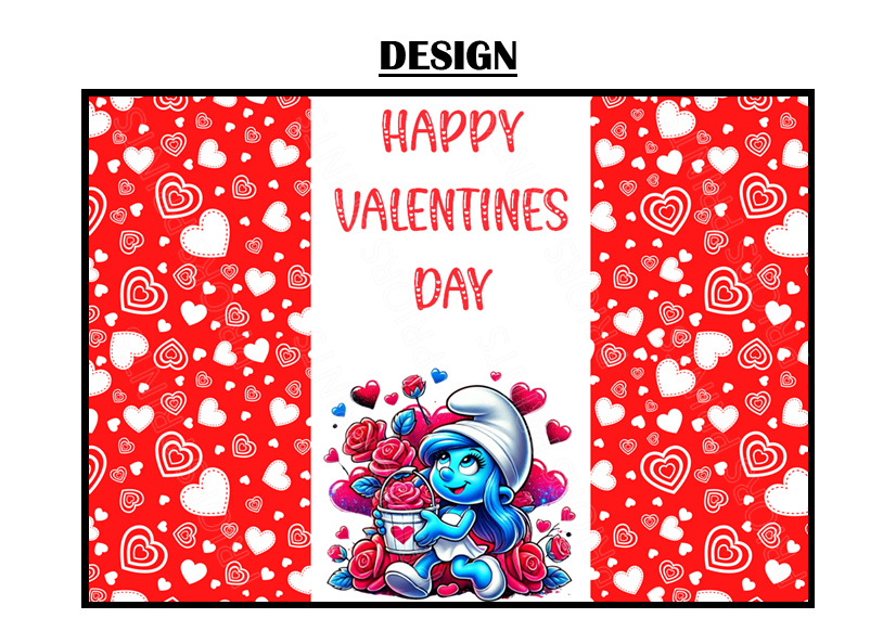 Smurf Valentines Chocolate Bar Wrapper