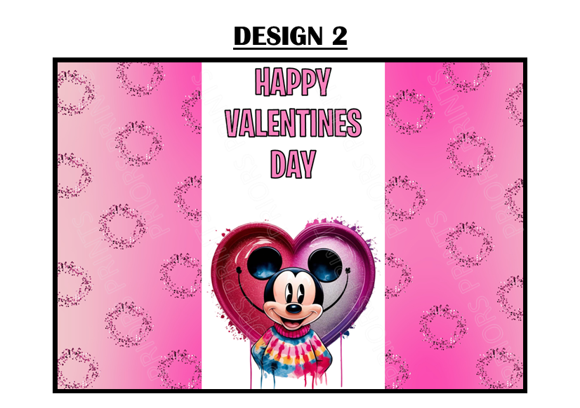Mickey Mouse Valentines Chocolate Bar Wrappers