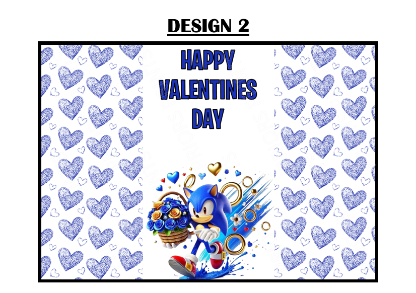 Sonic Valentines Chocolate Bar Wrappers
