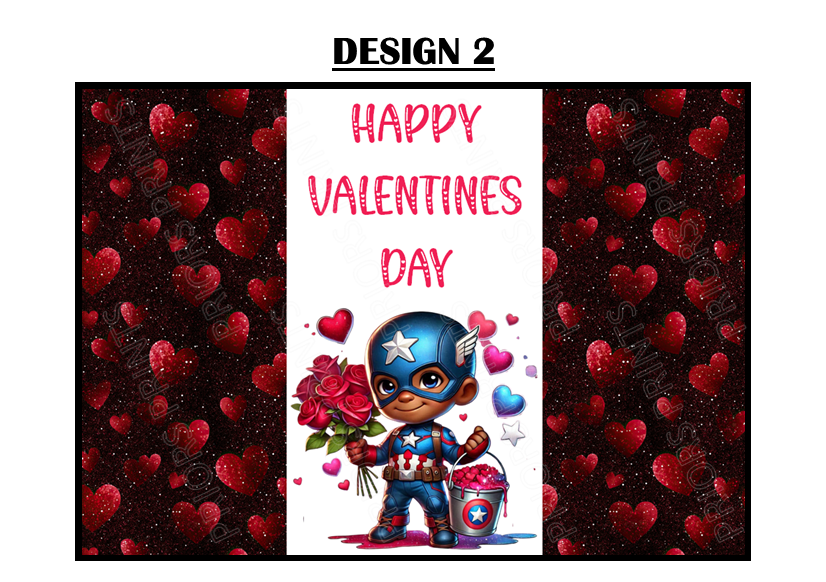 Captain America Valentines Chocolate Bar Wrappers
