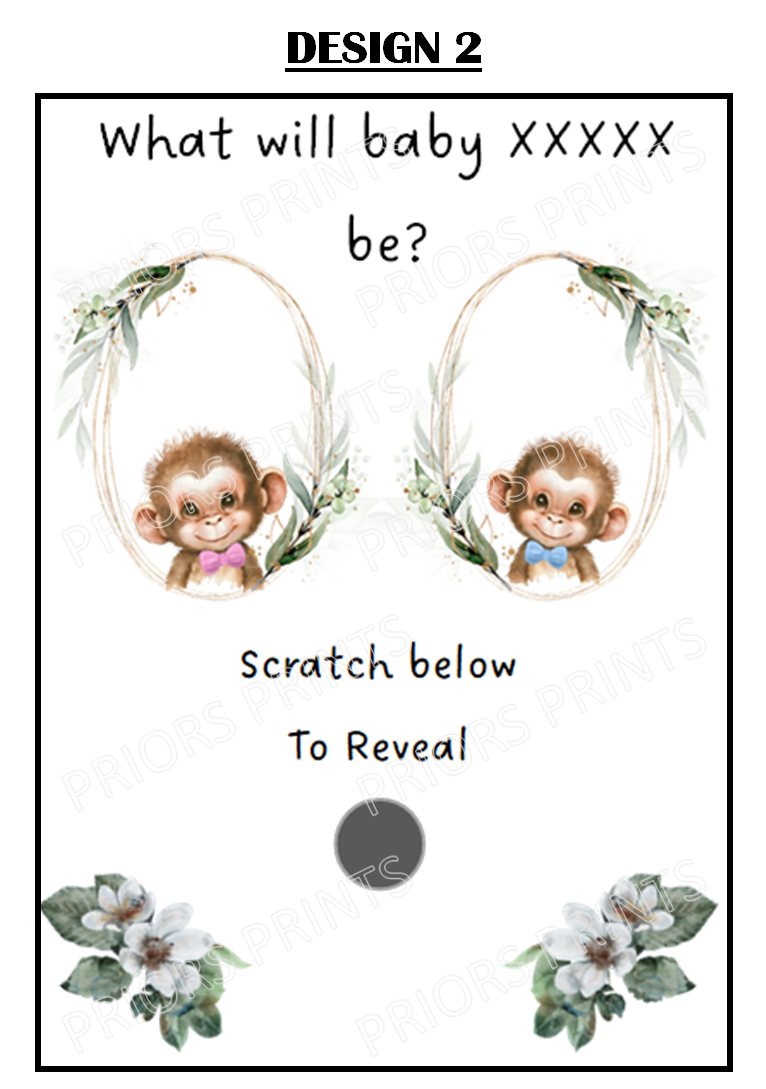 Gender Reveal Card with Scratch Sticker
