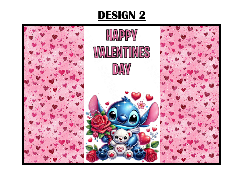 Stitch Valentines Chocolate Bar Wrappers
