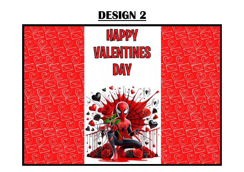 Spiderman Valentines Chocolate Bar Wrappers
