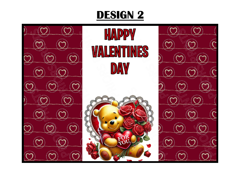 Winnie The Pooh Valentines Chocolate Bar Wrappers