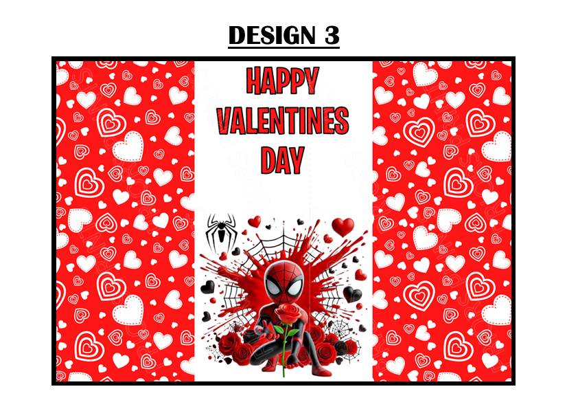 Spiderman Valentines Chocolate Bar Wrappers