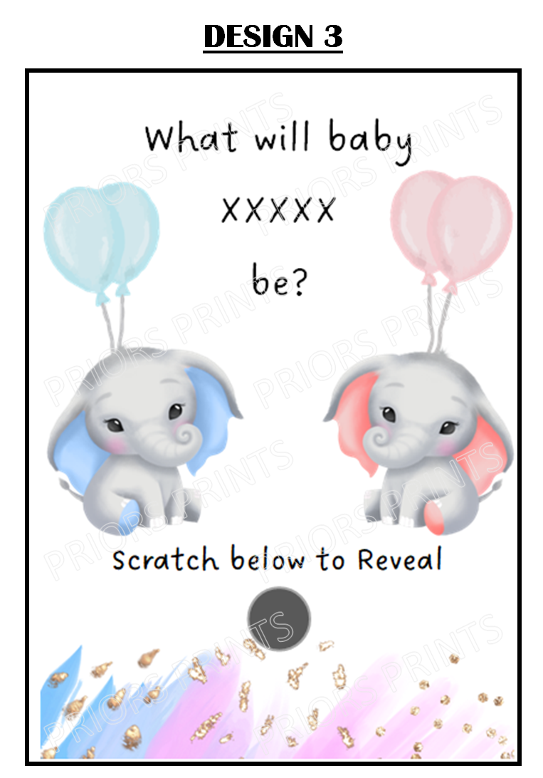 Gender Reveal Card with Scratch Sticker