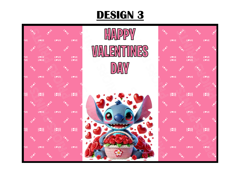 Stitch Valentines Chocolate Bar Wrappers