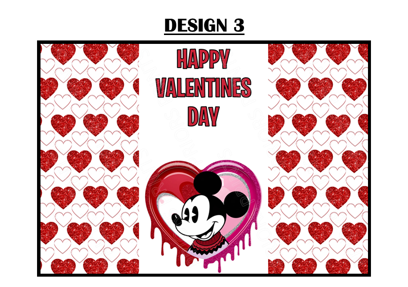 Mickey Mouse Valentines Chocolate Bar Wrappers
