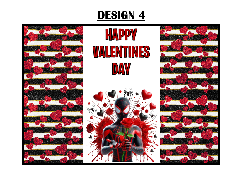Spiderman Valentines Chocolate Bar Wrappers
