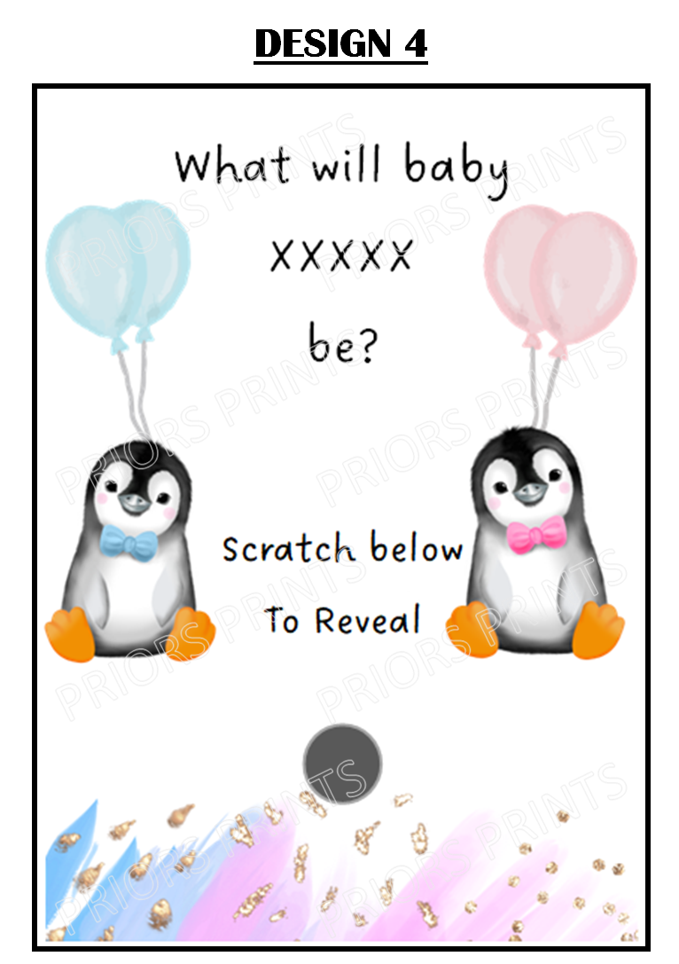 Gender Reveal Card with Scratch Sticker