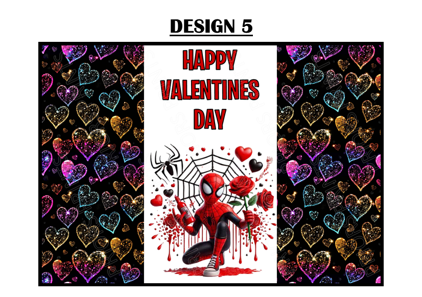 Spiderman Valentines Chocolate Bar Wrappers