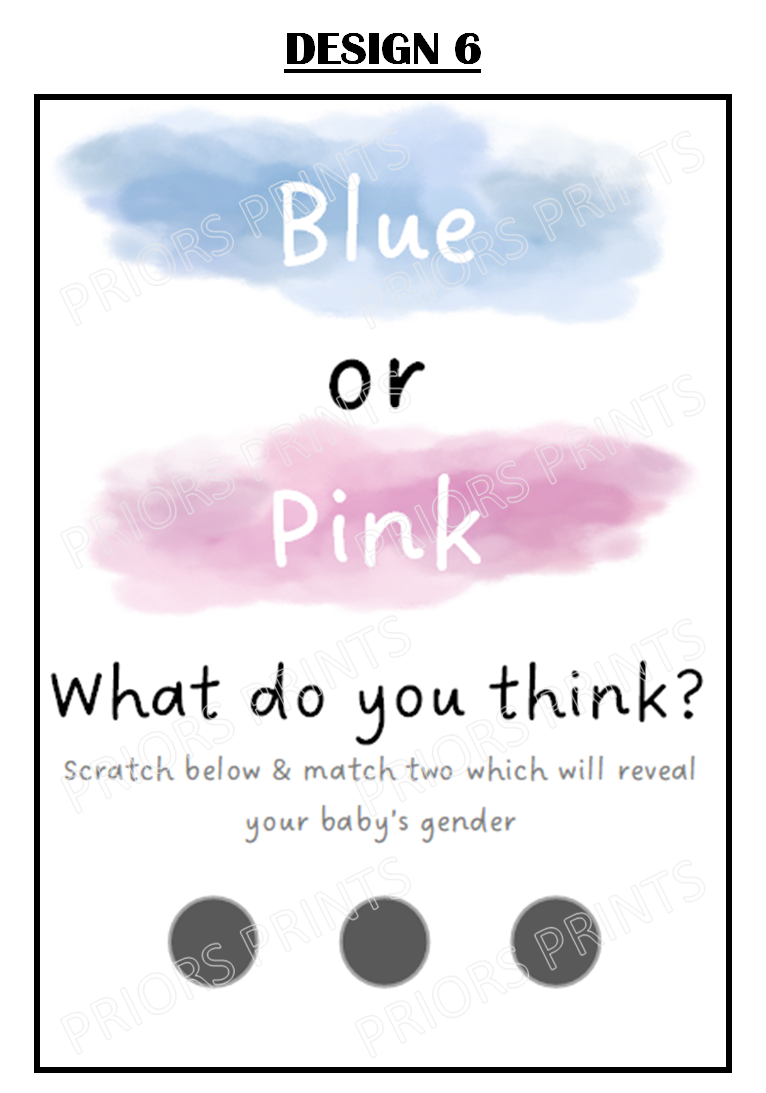 Gender Reveal Card with Scratch Sticker