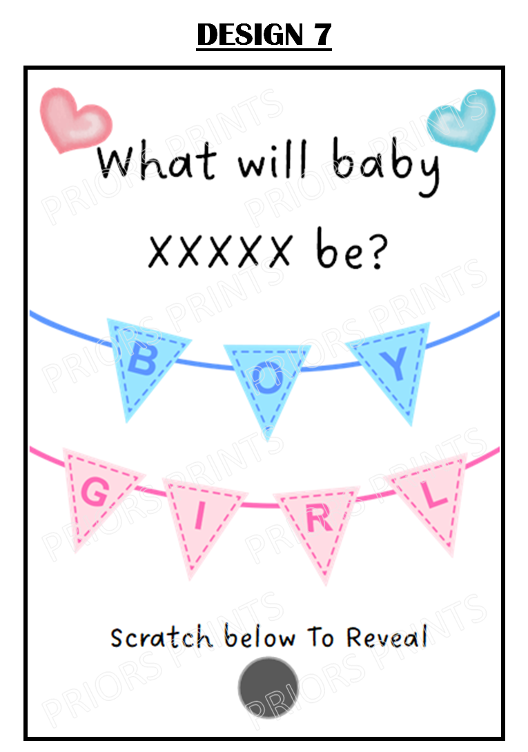 Gender Reveal Card with Scratch Sticker