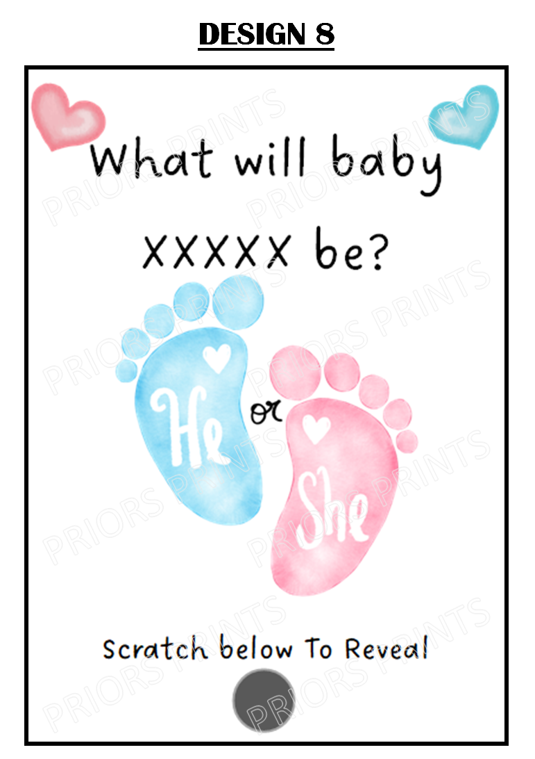 Gender Reveal Card with Scratch Sticker