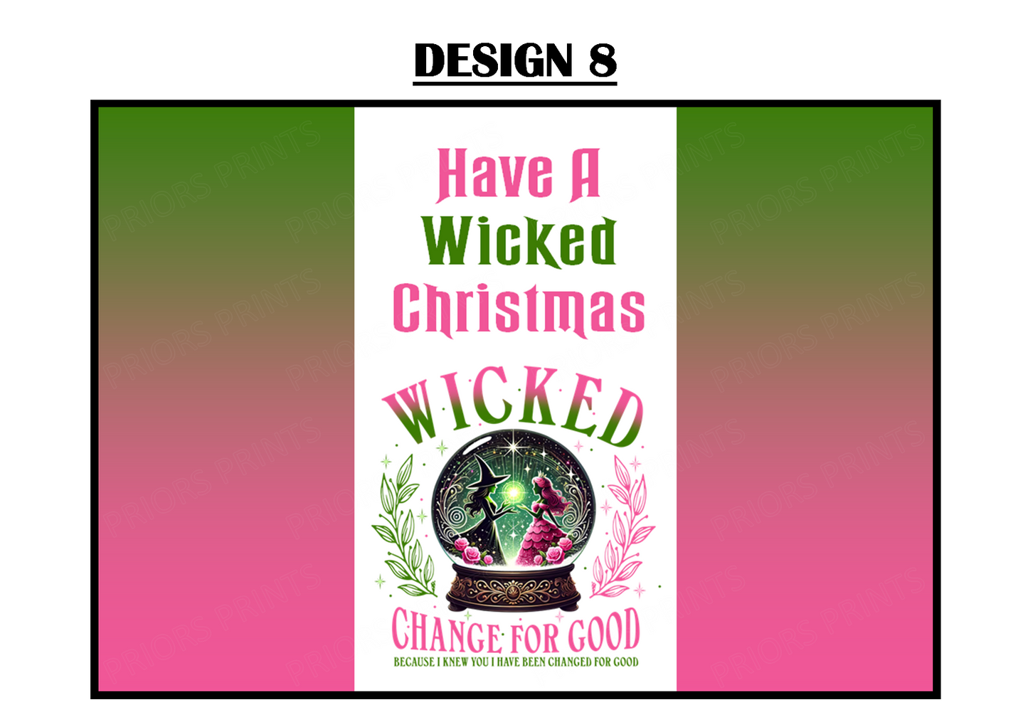 Wicked Inspired Christmas Chocolate Bar Wrappers