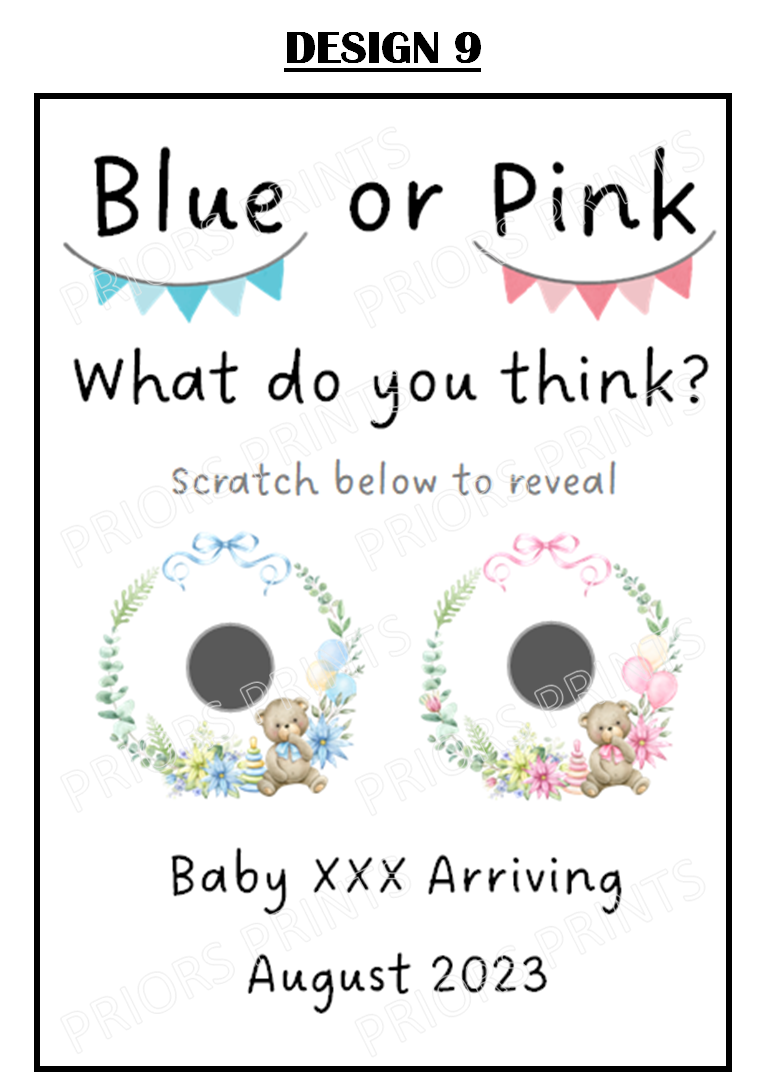 Gender Reveal Card with Scratch Sticker