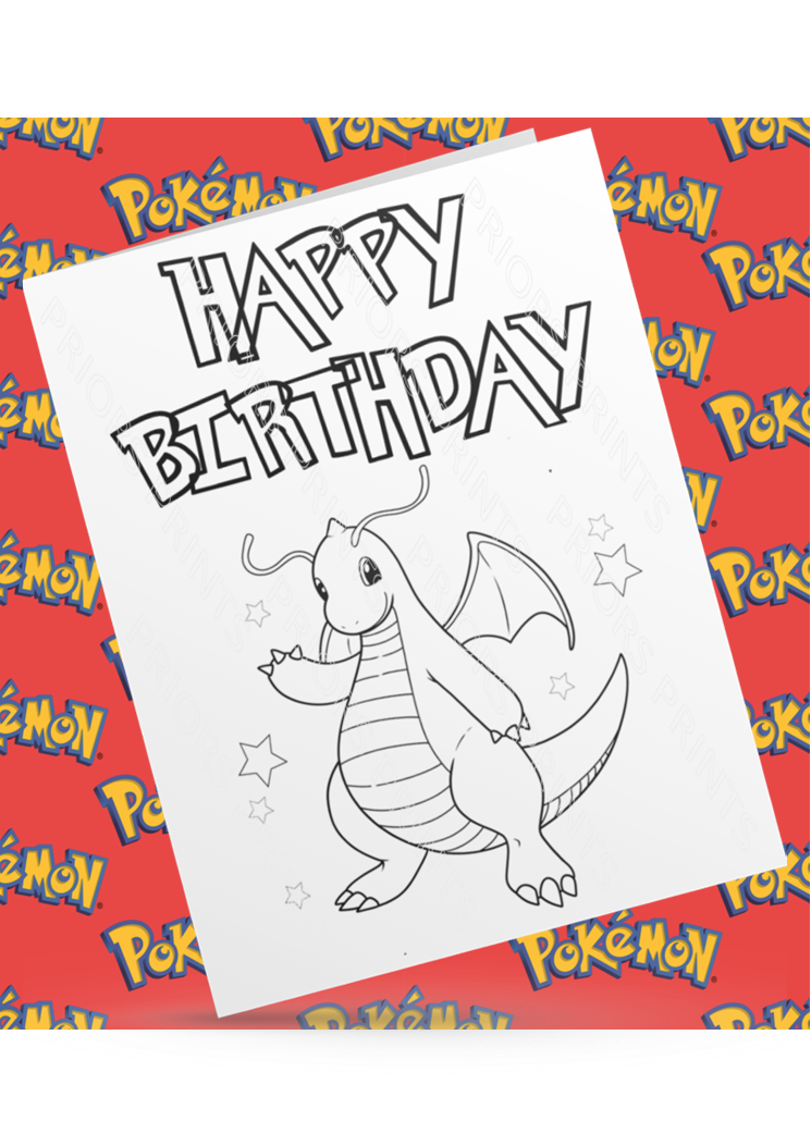 Pokemon- Colour Your Own Birthday Card