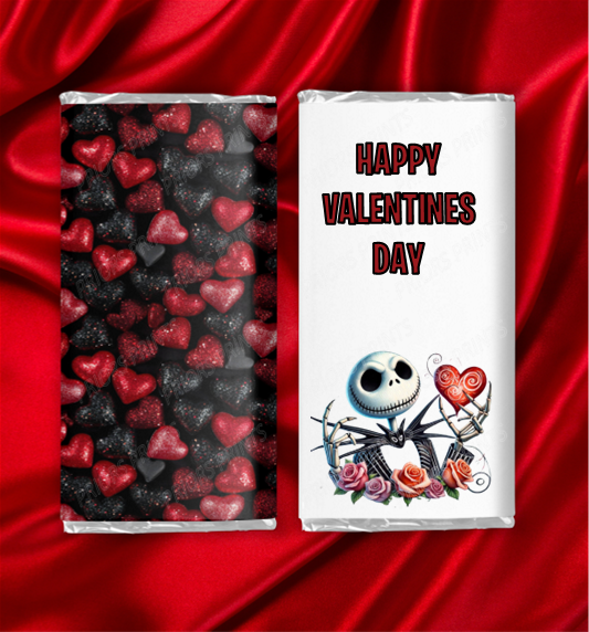 Jack Skeleton Valentines Chocolate Bar Wrapper