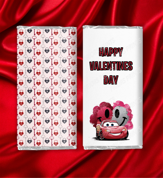 Cars Valentines Chocolate Bar Wrappers