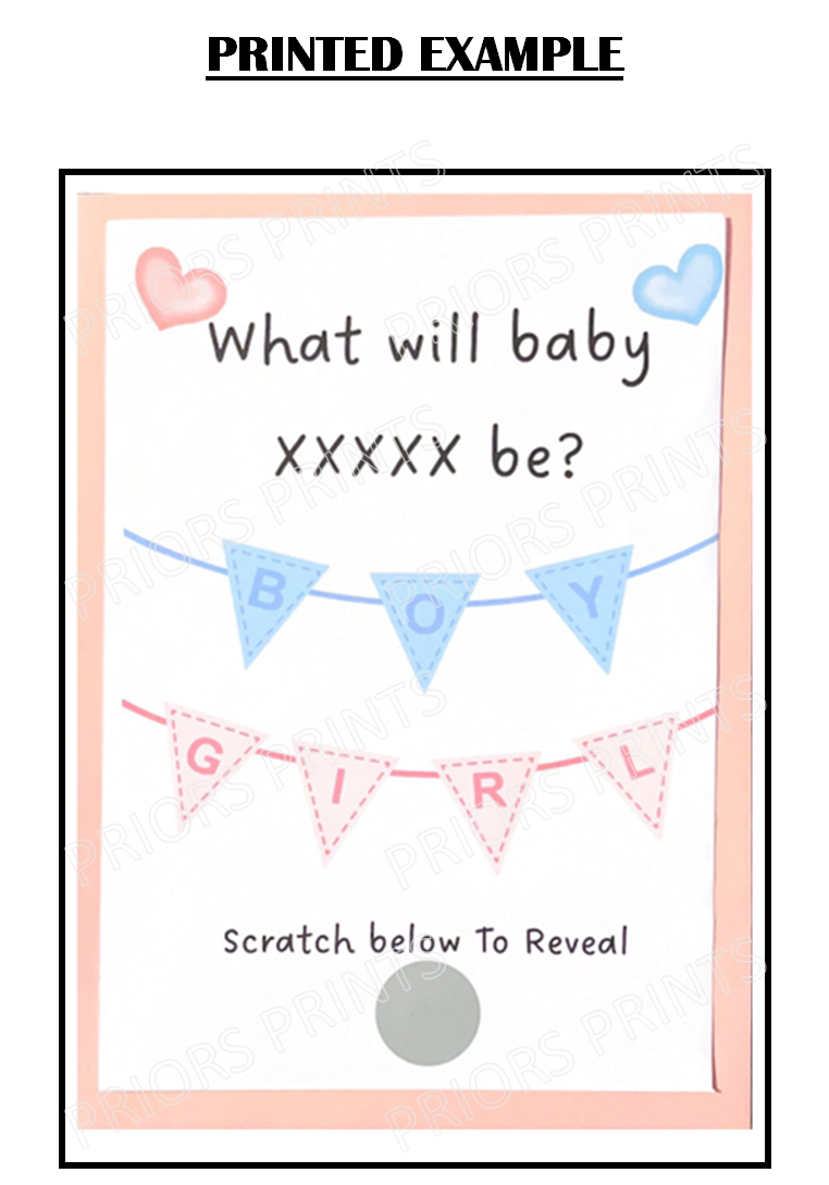 Gender Reveal Card with Scratch Sticker