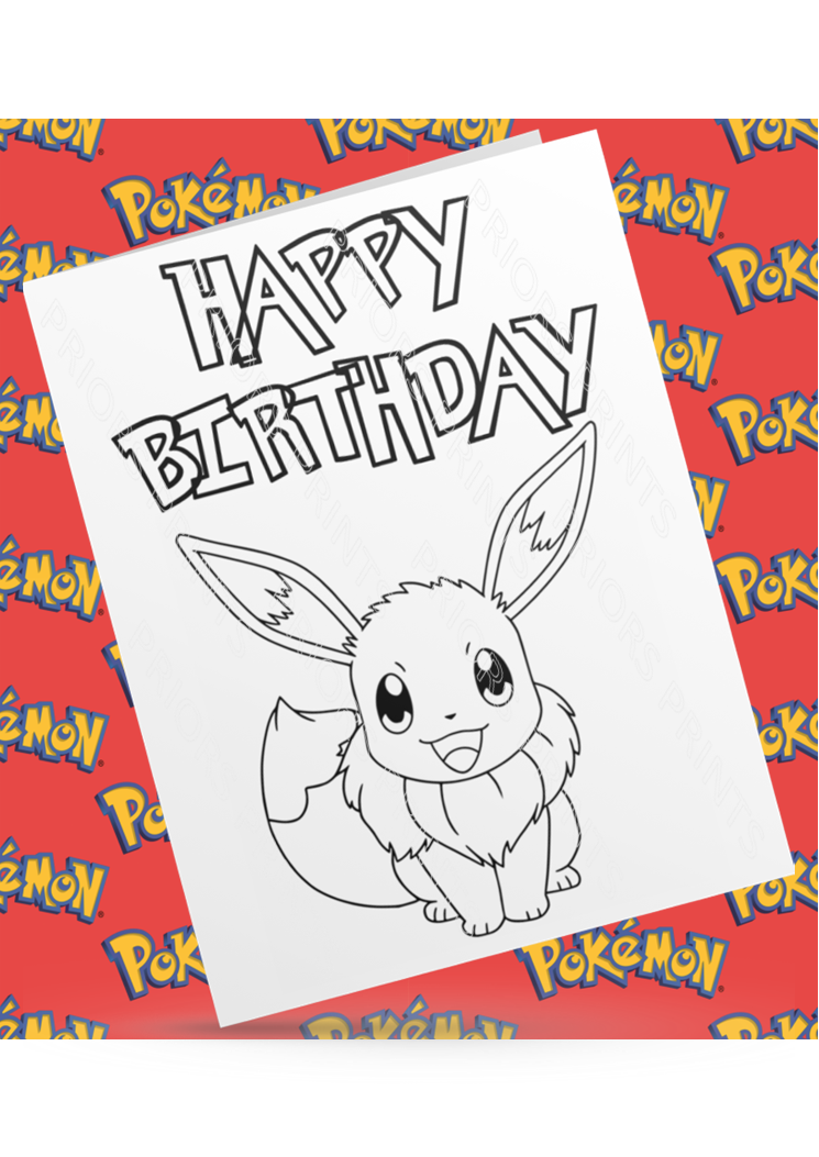 Pokemon- Colour Your Own Birthday Card