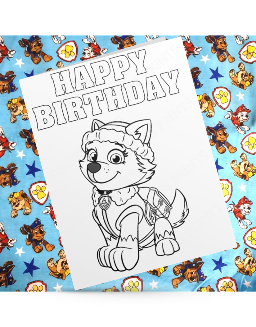 Paw Patrol Colour Your Own Birthday Card