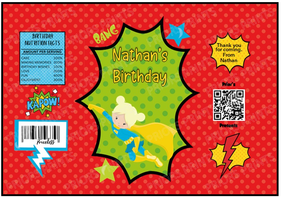 Superhero Treat Packets (Medium Sized)
