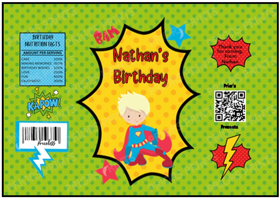 Superhero Treat Packets (Medium Sized)