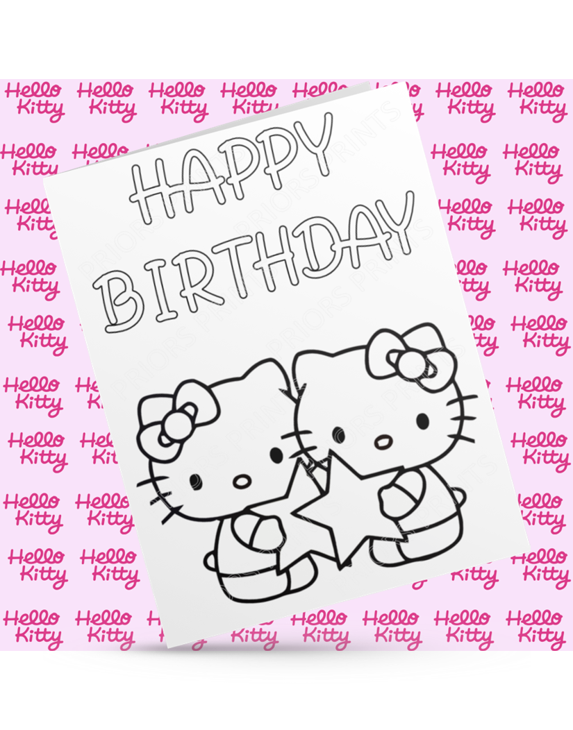 Hello Kitty Zodiac Colour Your Own Birthday Card (Star Signs)