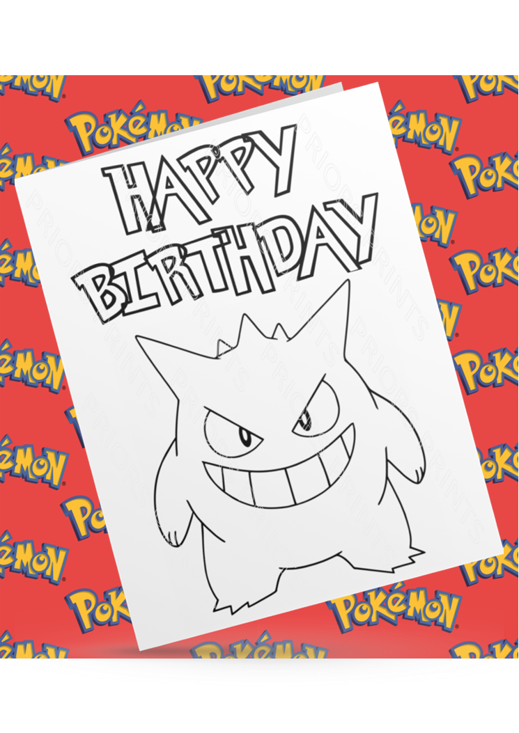 Pokemon- Colour Your Own Birthday Card