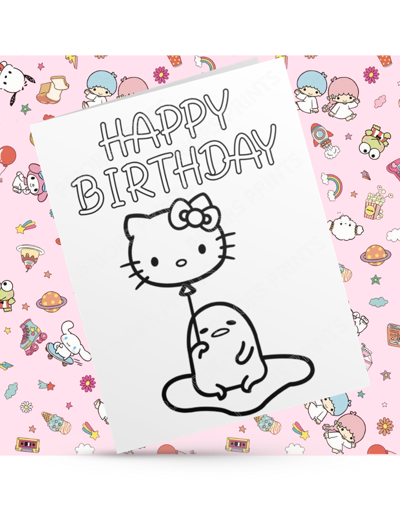 Hello Kitty Friends- Colour Your Own Birthday Card (Sanrio)