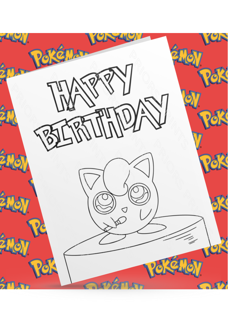 Pokemon- Colour Your Own Birthday Card