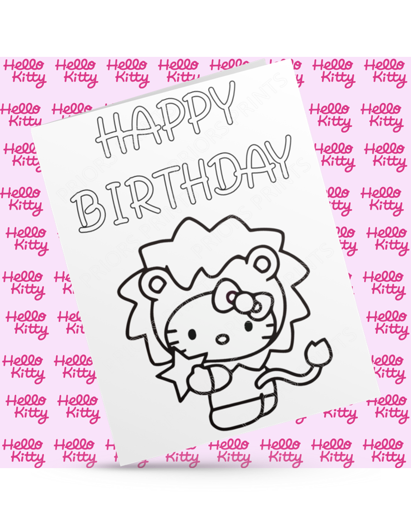 Hello Kitty Zodiac Colour Your Own Birthday Card (Star Signs)