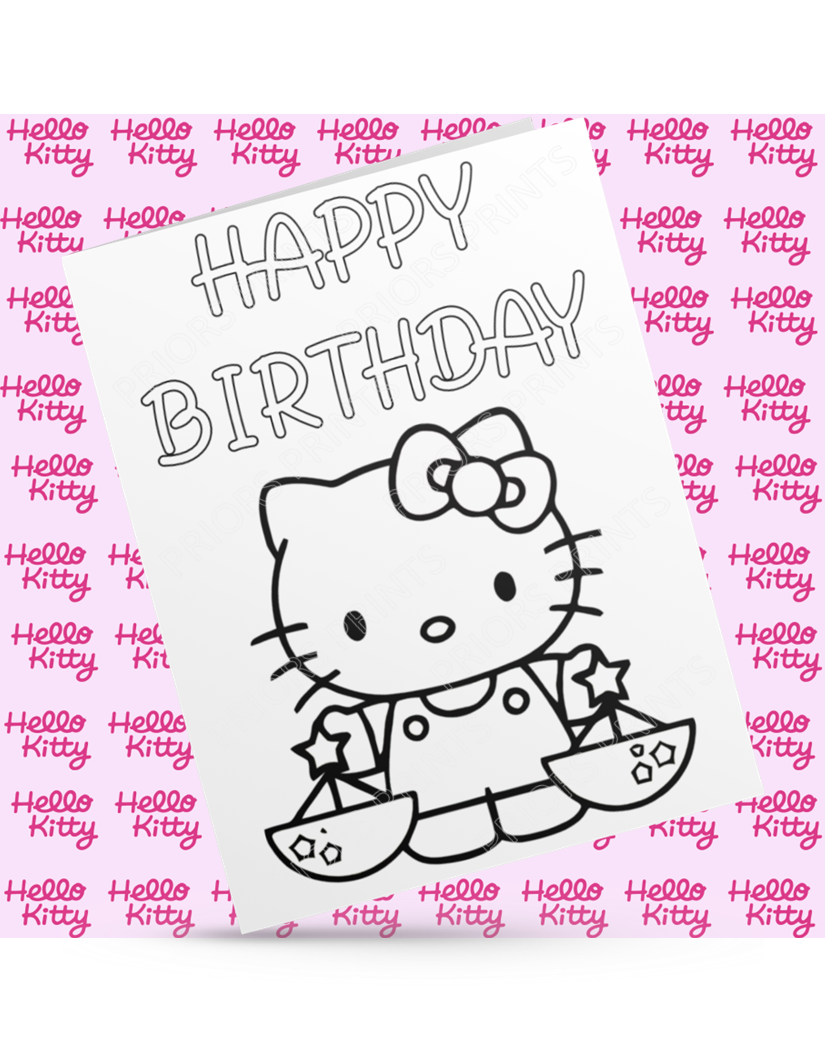 Hello Kitty Zodiac Colour Your Own Birthday Card (Star Signs)
