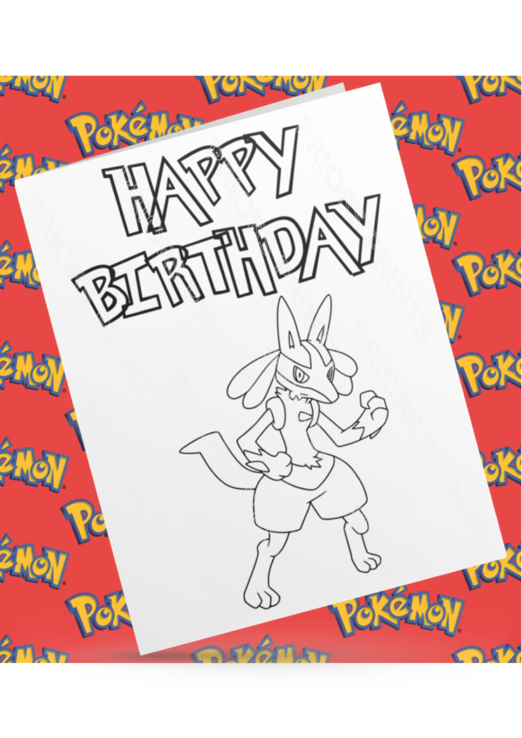 Pokemon- Colour Your Own Birthday Card