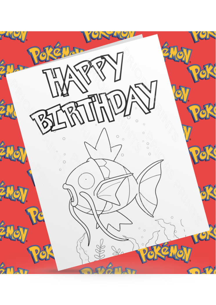 Pokemon- Colour Your Own Birthday Card