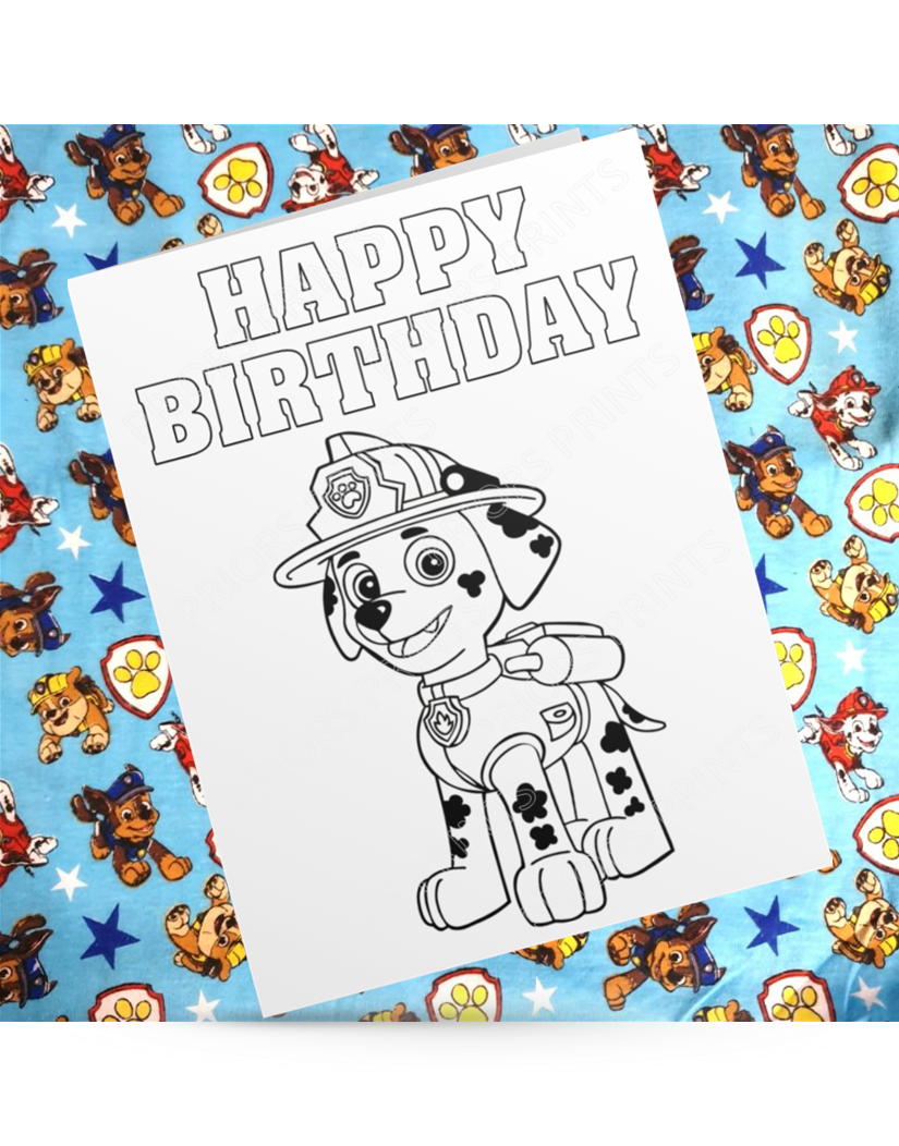 Paw Patrol Colour Your Own Birthday Card