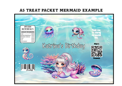 Mermaid- Style 2 Treat Packets (Small)