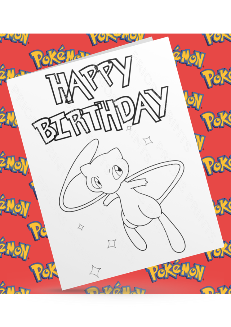 Pokemon- Colour Your Own Birthday Card