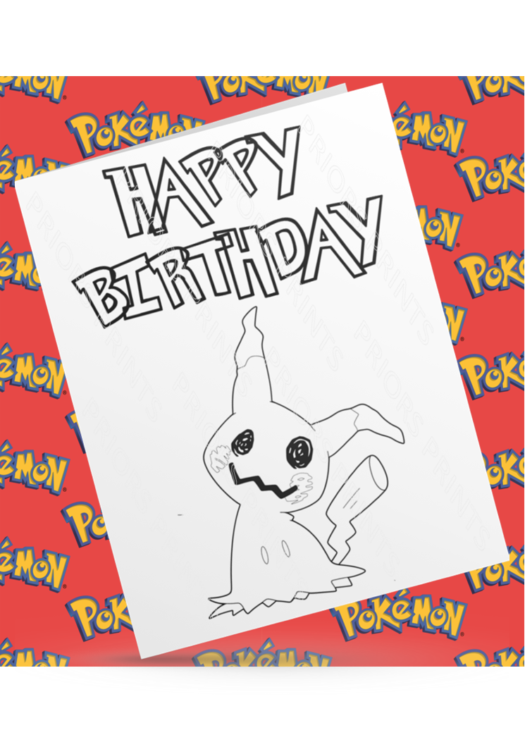 Pokemon- Colour Your Own Birthday Card