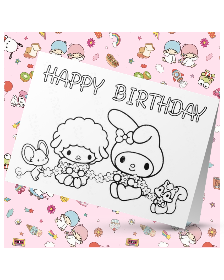 Hello Kitty & Friends- Colour Your Own Birthday Card (Sanrio)