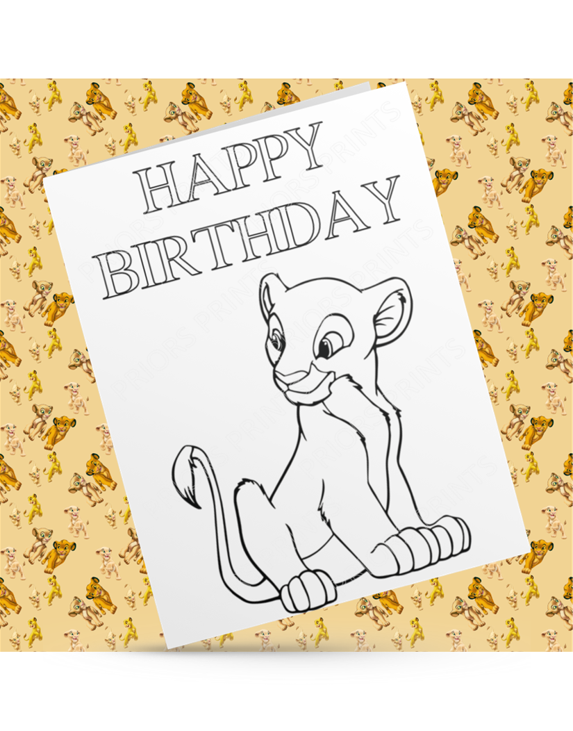 Lion King Colour Your Own Birthday Card