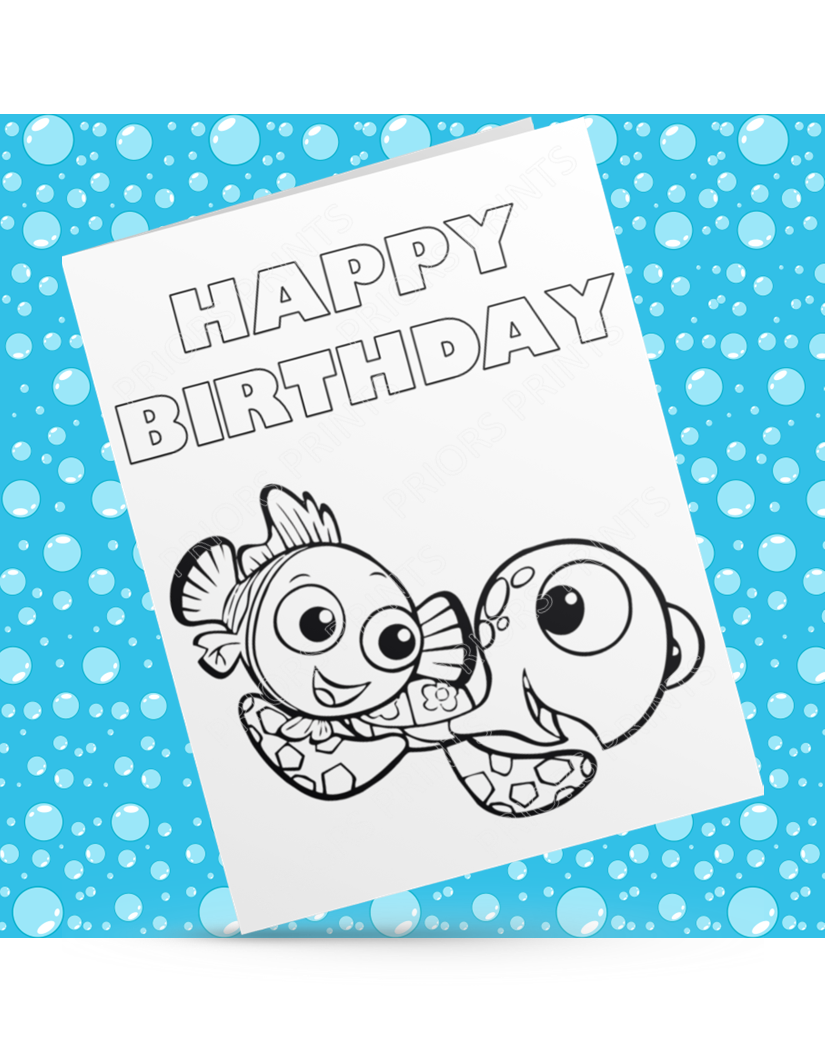 Nemo Colour Your Own Birthday Card