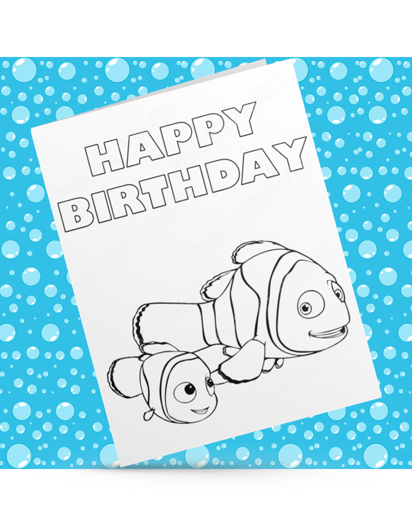 Nemo Colour Your Own Birthday Card