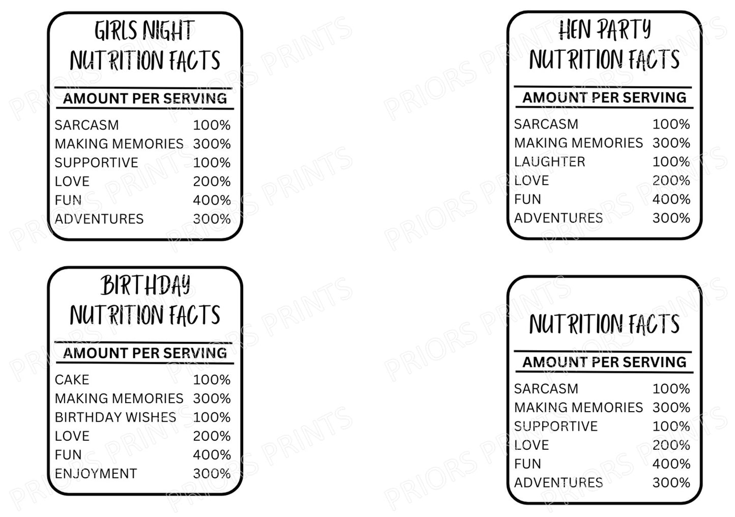 Older Style Princess/ Bridesmaid Treat Packet (Small)