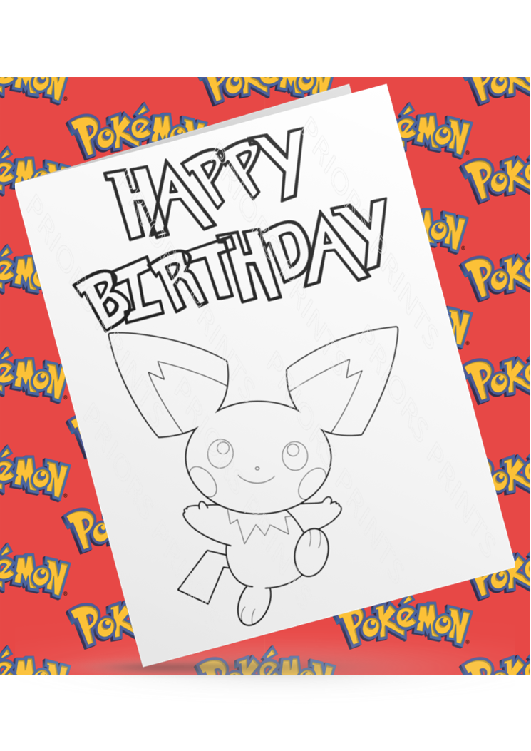 Pokemon- Colour Your Own Birthday Card