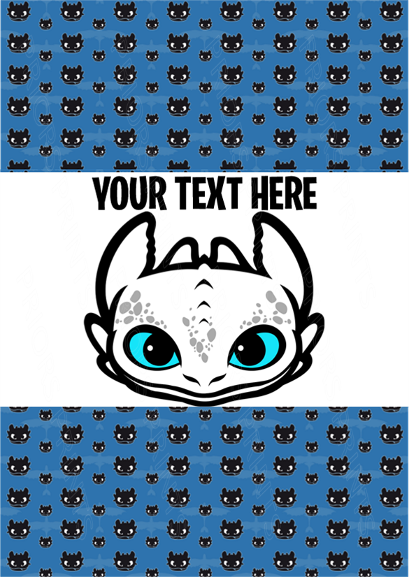 How To Train Your Dragon Chocolate Bar Wrappers- To add own Text