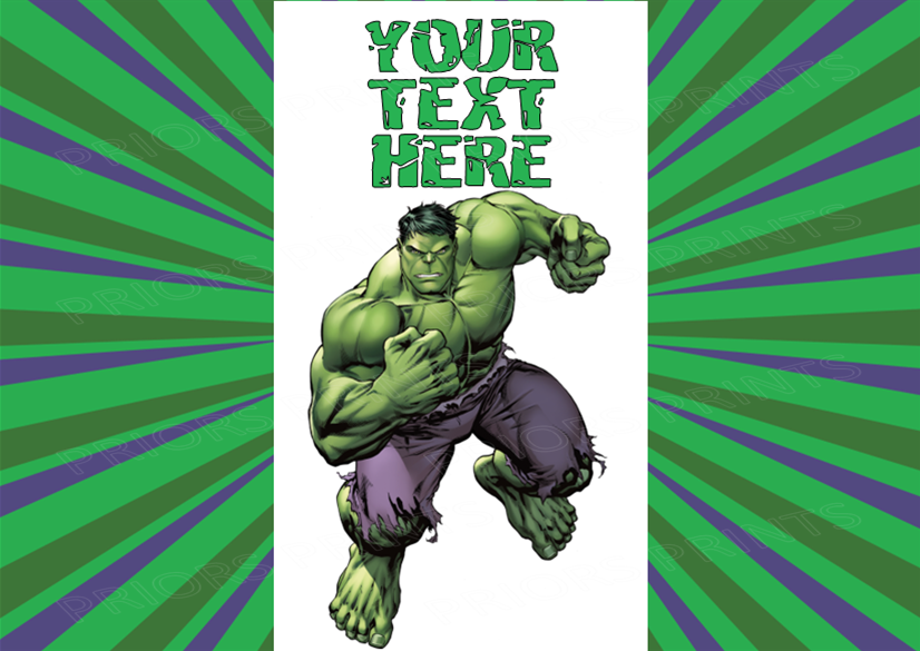 Hulk Chocolate Bar Wrappers- To add own Text