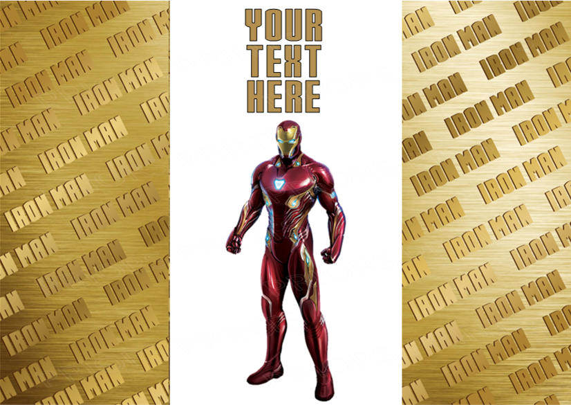 Iron Man Chocolate Bar Wrappers- To add own Text